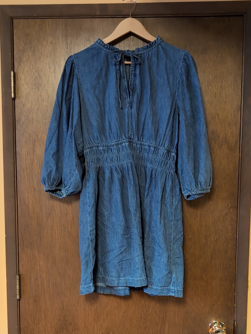 gap Blue Denim-Style Smocked Waist Dress